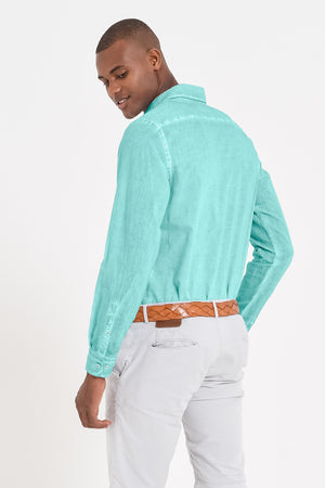 Relaxed Fit Cotton Voile Shirt - Water