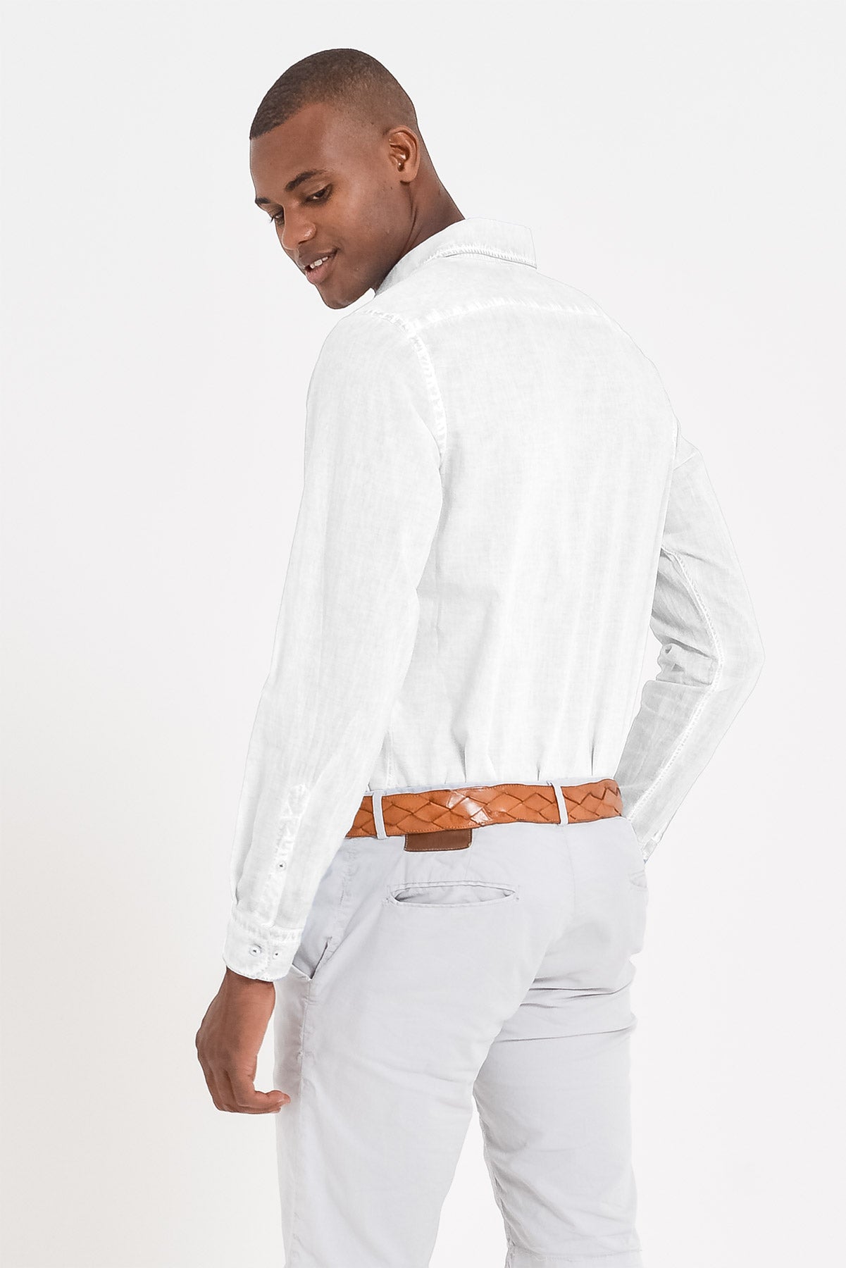 Relaxed Fit Cotton Voile Shirt - White
