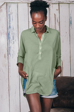 Kimono Polo Shirt - Palm