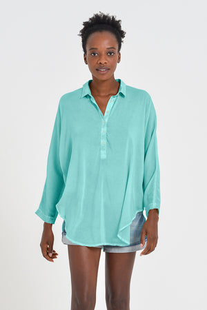 Kimono Polo Shirt - Water
