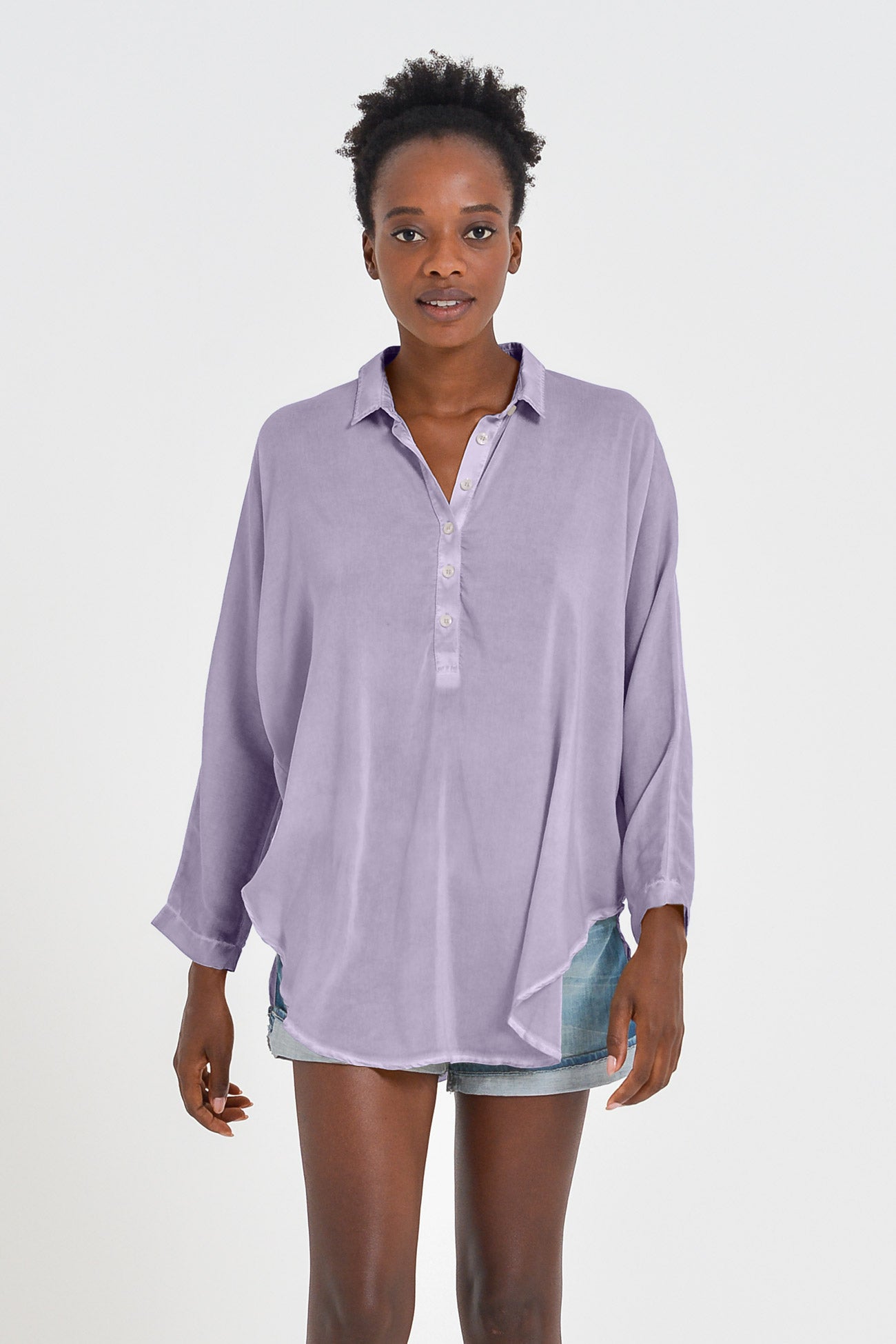 Kimono Polo Shirt - Mauve