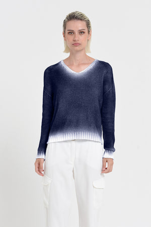 Spray Art Cogo V Knit in Navy