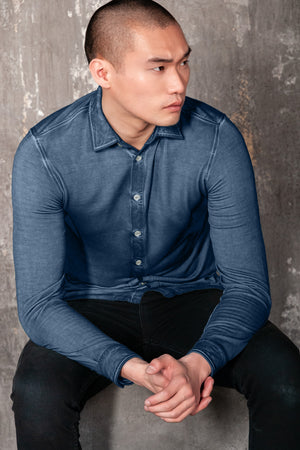 Easton - Camicia Jersey di Viscosa - Jeans