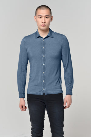 Easton - Camicia Jersey di Viscosa - Jeans