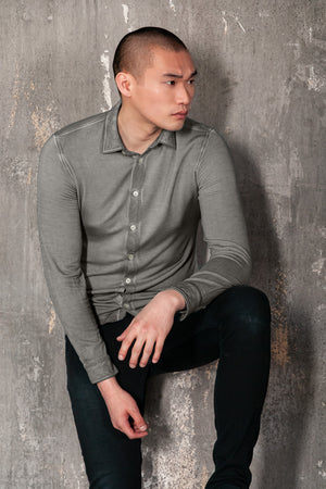 Easton - Viscose Jersey Shirt - Dolphin