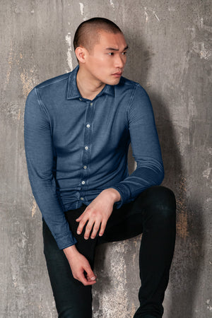 Easton - Camicia Jersey di Viscosa - Jeans