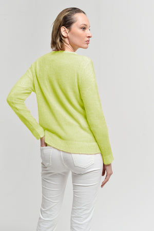 Leslie Frost Art Sweater - Lime