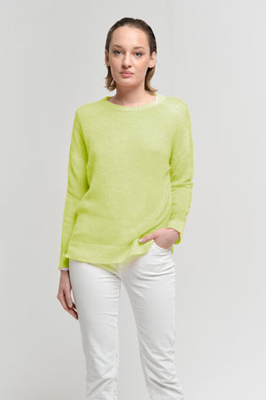 Leslie Frost Art Sweater - Lime