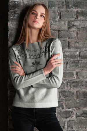 Appin Fair Isle Sweater - Fog