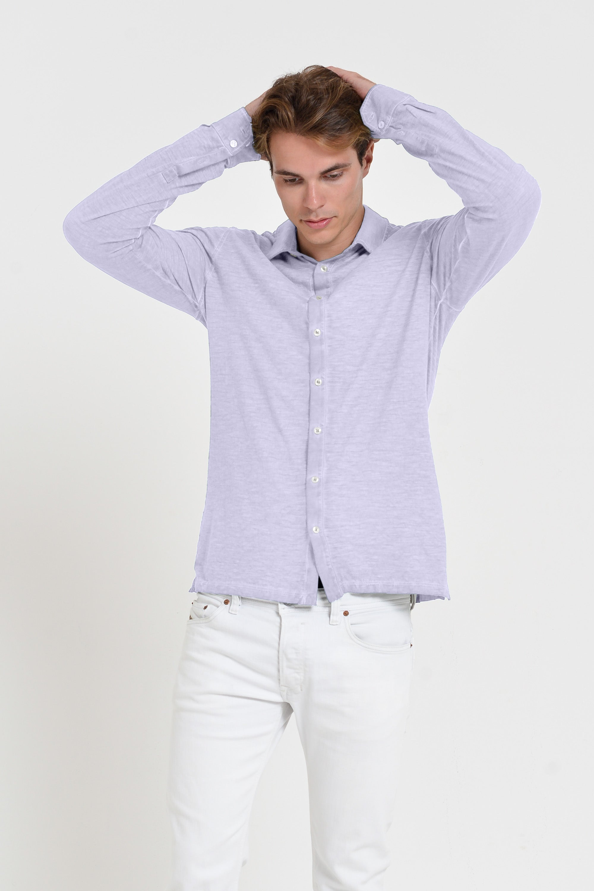 Garda Shirt - Men's Regular Fit Cotton Shirt - Lilac