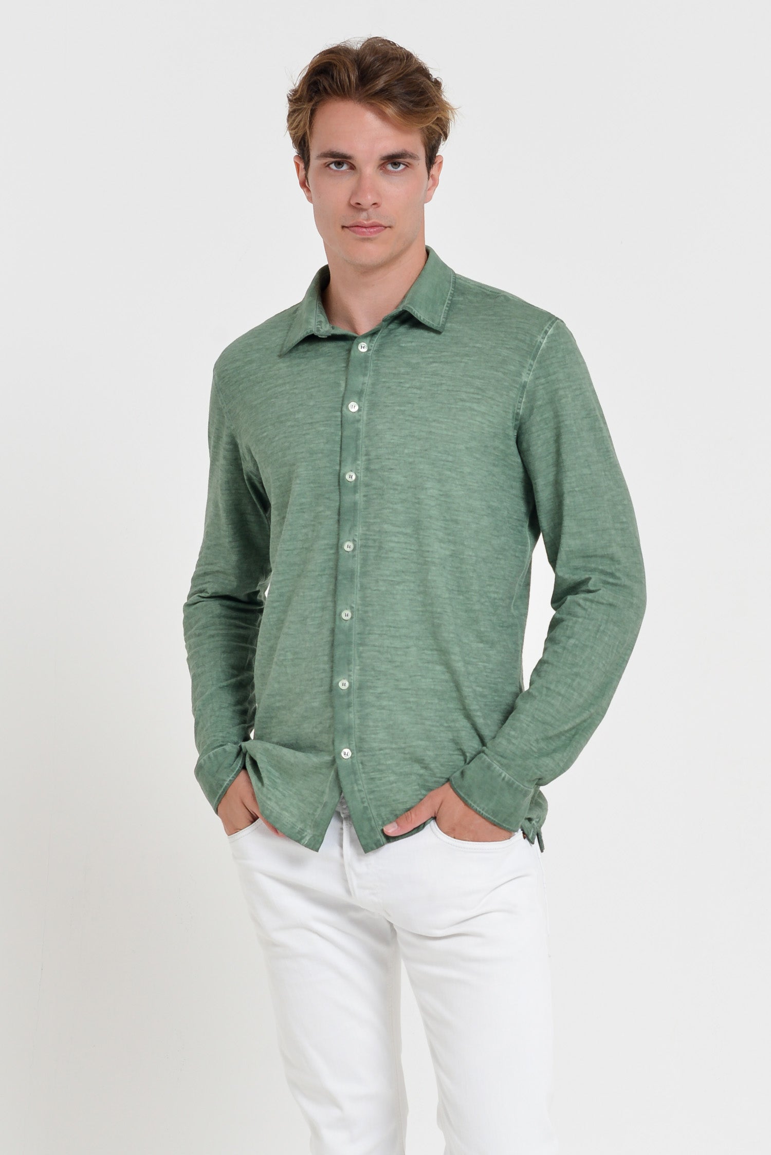 Garda Shirt - Men's Regular Fit Cotton Shirt - Juniper