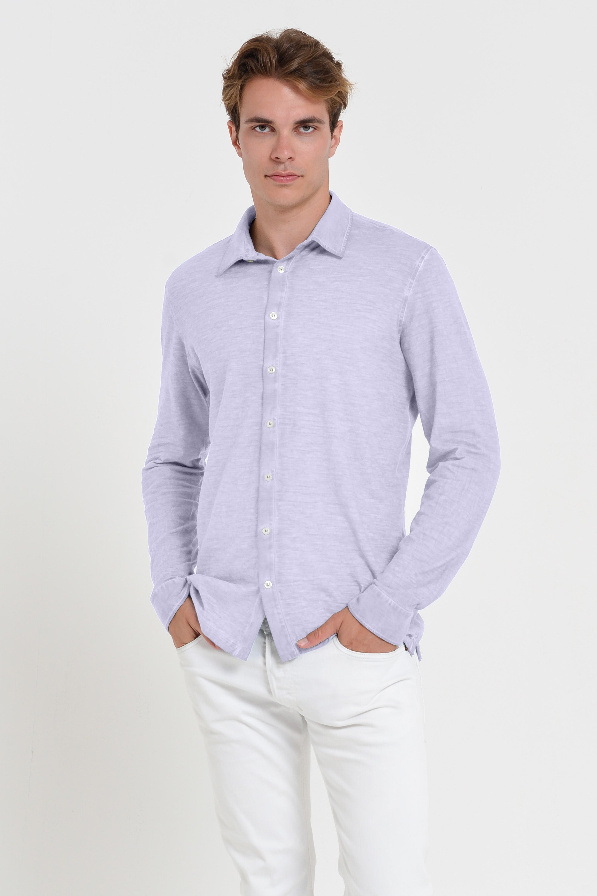 Garda Shirt - Men's Regular Fit Cotton Shirt - Lilac