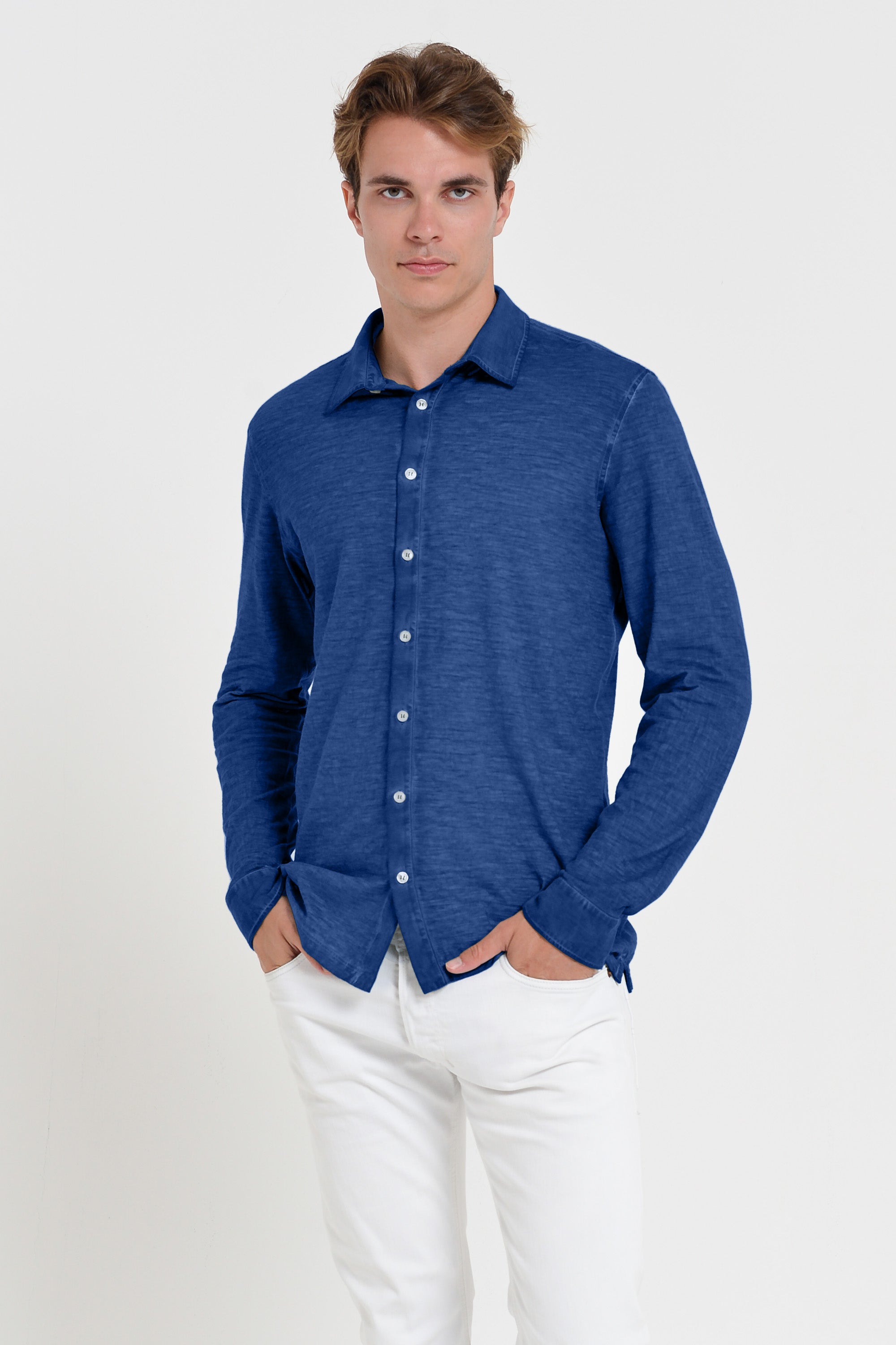Garda Shirt - Men's Regular Fit Cotton Shirt - Pacific