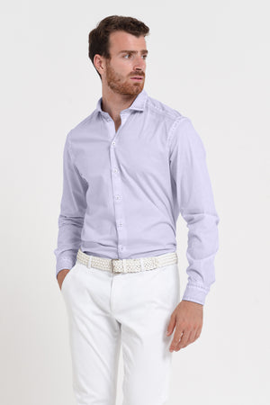 Men's Classic Fit Shirt in Poplin - Lilac