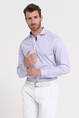 Men's Classic Fit Shirt in Poplin - Lilac