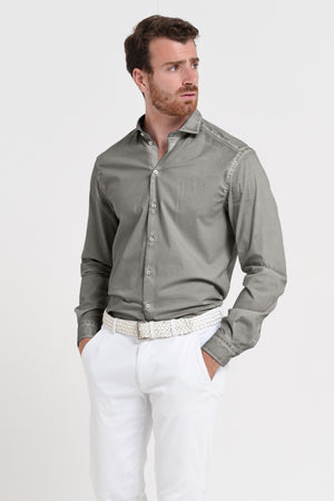 Men's Classic Fit Shirt in Poplin - Dolphin