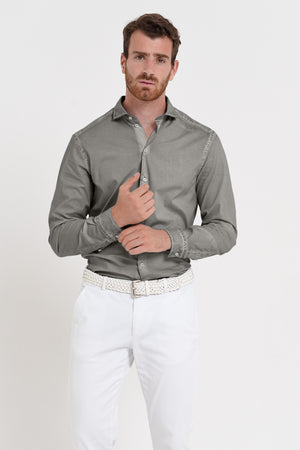 Men's Classic Fit Shirt in Poplin - Dolphin