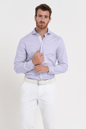Men's Classic Fit Shirt in Poplin - Lilac