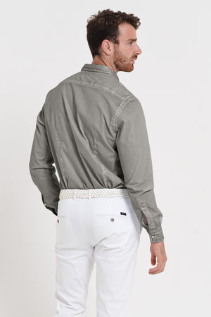Men's Classic Fit Shirt in Poplin - Dolphin
