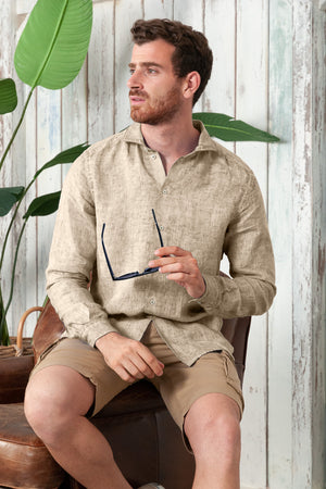 Men's Classic Fit Shirt in Linen - Harbor