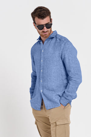 Men's Classic Fit Shirt in Linen - Bay