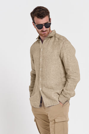 Men's Classic Fit Shirt in Linen - Harbor