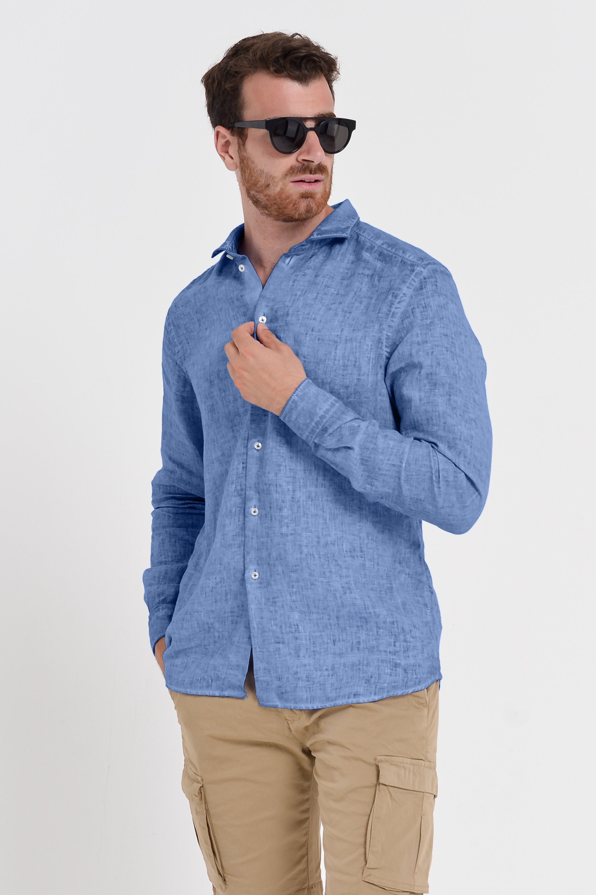 Men's Classic Fit Shirt in Linen - Bay