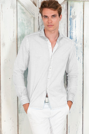Classic Fit Shirt in Voile - White