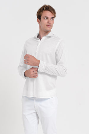 Classic Fit Shirt in Voile - White