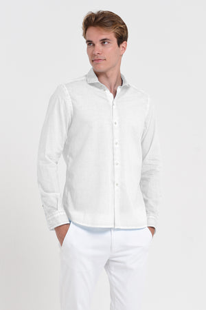 Classic Fit Shirt in Voile - White