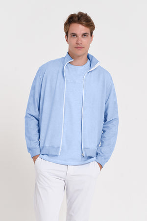 Warf - Full Zip Fleece Sweater - Cielo