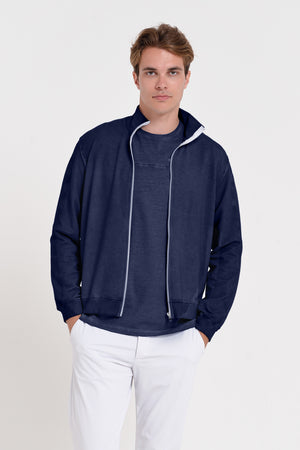 Warf - Full Zip Fleece Sweater - Navy