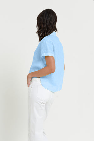 Sunray - Women's Cropped Shirt in Linen - Viking