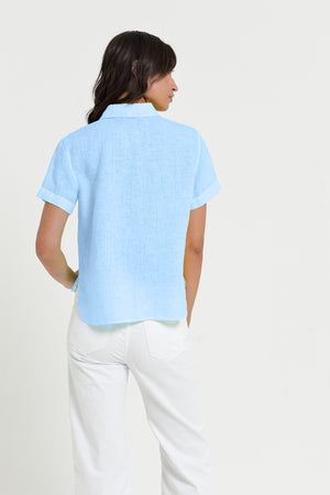 Sunray - Women's Cropped Shirt in Linen - Viking