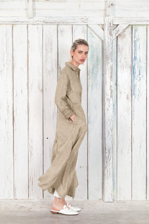 Brooke - Women's Shirtdress in Linen - Harbor