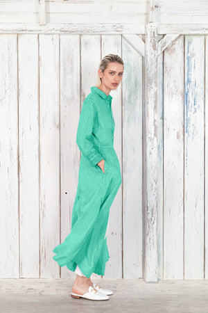Brooke - Women's Shirtdress in Linen - Jungle