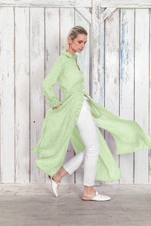 Brooke - Women's Shirtdress in Linen - Margarita