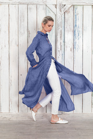 Brooke - Women's Shirtdress in Linen - Whale