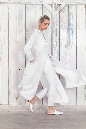 Brooke - Women's Shirtdress in Linen - White