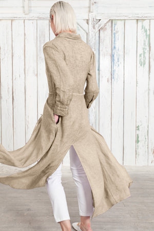Brooke - Women's Shirtdress in Linen - Harbor