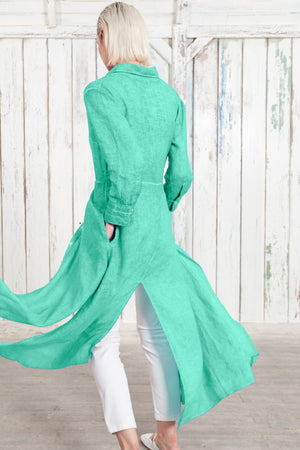 Brooke - Women's Shirtdress in Linen - Jungle