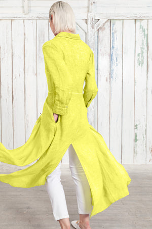 Brooke - Women's Shirtdress in Linen - Lime