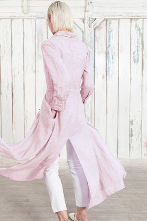 Brooke - Women's Shirtdress in Linen - Rose