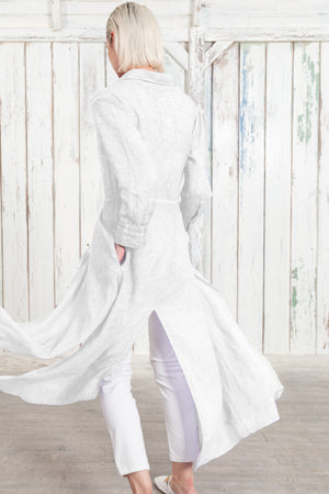 Brooke - Women's Shirtdress in Linen - White