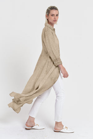 Brooke - Women's Shirtdress in Linen - Harbor