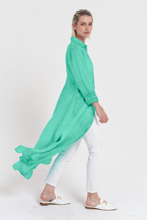 Brooke - Women's Shirtdress in Linen - Jungle