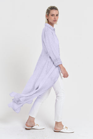 Brooke - Women's Shirtdress in Linen - Lilac