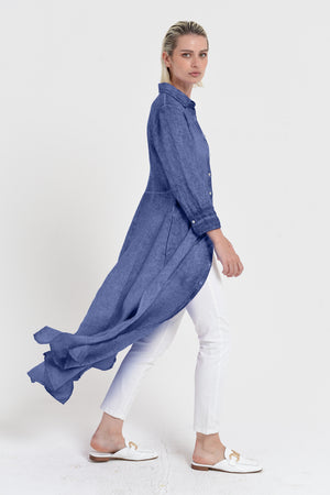 Brooke - Women's Shirtdress in Linen - Whale