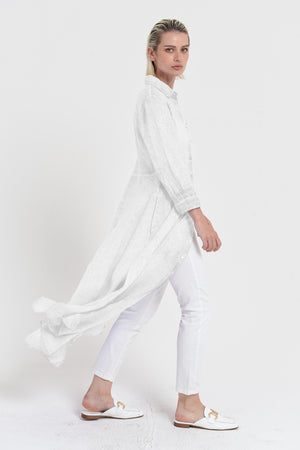 Brooke - Women's Shirtdress in Linen - White