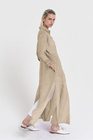 Brooke - Women's Shirtdress in Linen - Harbor